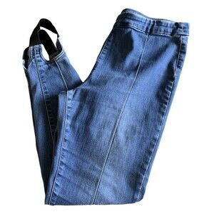 Soft Surroundings Stirrup Blue Elastic Waist Stretch Pull On Jeans Size Large